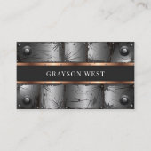 Industrieel geklonken metaal en koper visitekaartje (Voorkant)