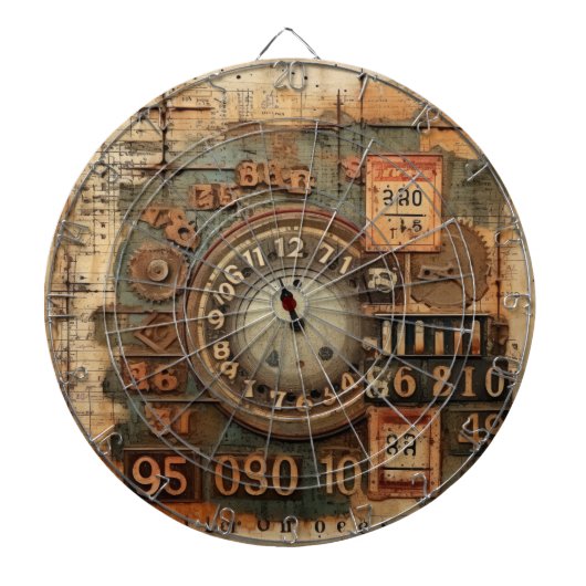  Industrieel Grunge Dartboard Dartbord (Voorkant)