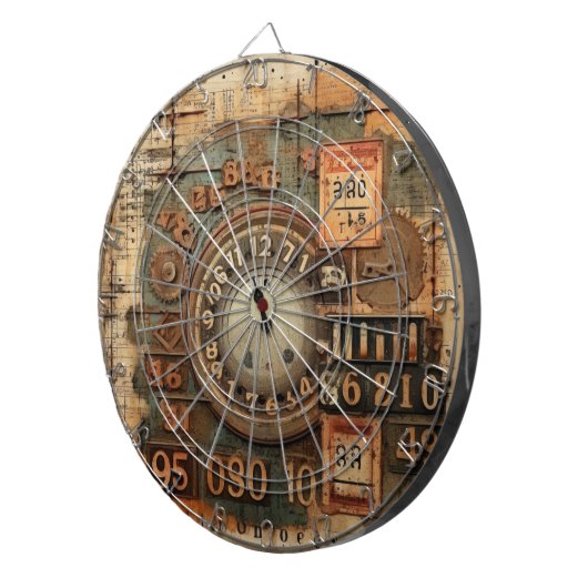 Industrieel Grunge Dartboard Dartbord (Voorkant Rechts)