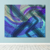 Industrieel landschap Abstract 4 gestrekt canvas (Insitu (Houten vloer))