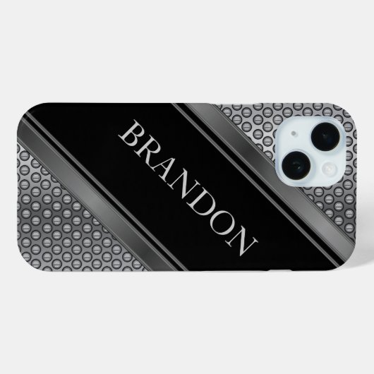 Industrieel metaal en zwart Case-Mate iPhone case (Achterkant (horizontaal))