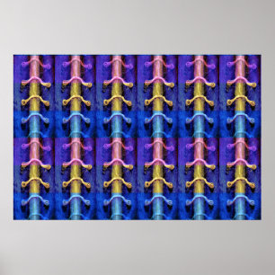 Industrieel multikleuren abstract ontwerp poster