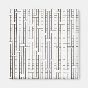 Industrieel raster-Zwart en wit modern minimalisti Magneet