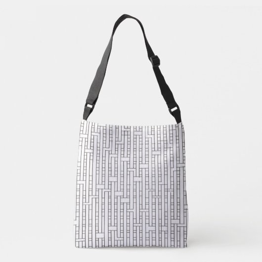 Industrieel raster-Zwart en Witte Modern minimalis Crossbody Tas (Achterkant)
