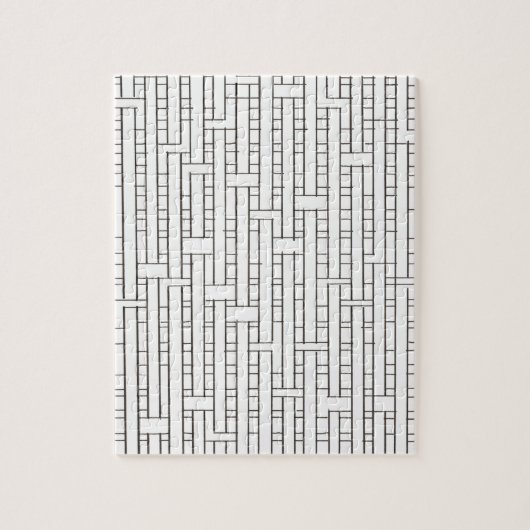 Industrieel raster-Zwart en Witte Modern minimalis Legpuzzel (Verticaal)