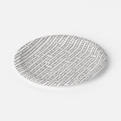 Industrieel raster-Zwart en Witte Modern minimalis Papieren Bordje (Gekanteld)