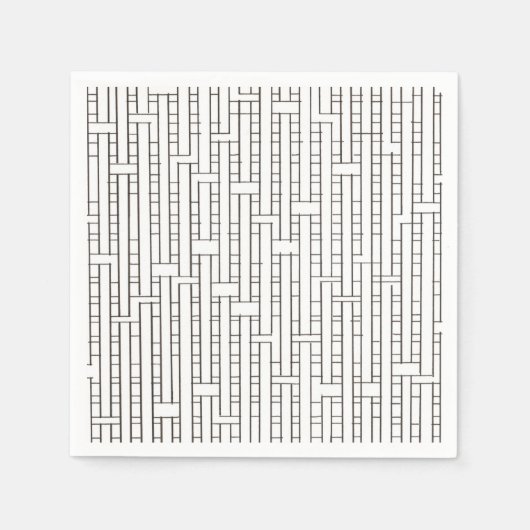 Industrieel raster-Zwart en Witte Modern minimalis Servet (Voorkant)