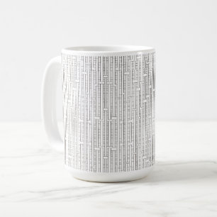 Industrieel Raster-Zwart-Wit Moderne Geometrische Koffiemok