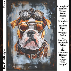 Industrieel Retro Steampunk Bulldog EF2R Decoupage Tissuepapier