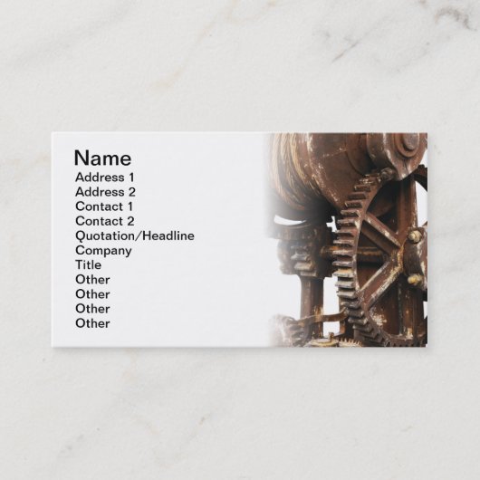 Industrieel wiel visitekaartje (Voorkant)