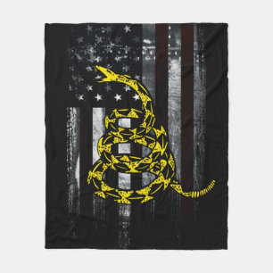 Industriële Amerikaanse Vlag en Slang Klok Fleece Deken
