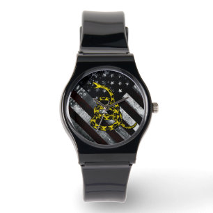 Industriële Amerikaanse Vlag en Slang Klok Horloge