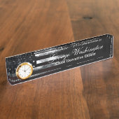 Industriële Amerikaanse vlag Naambordje (Zijkant)