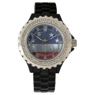 Industriële Amerikaanse vlag Patriottische polshor Horloge