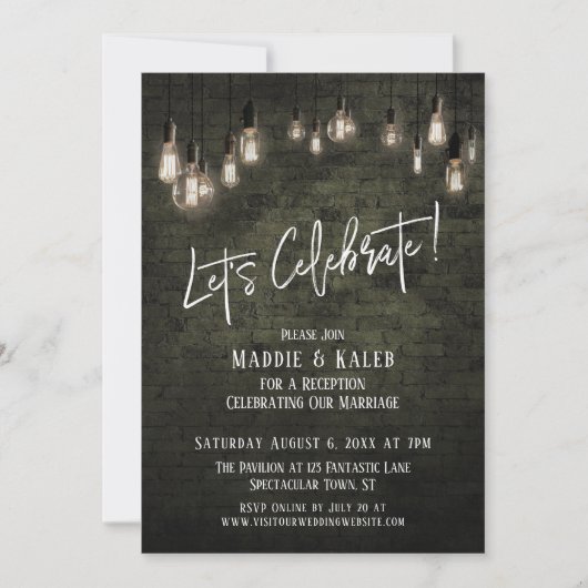 Industriële baksteen en Edison-verlichting Laten w Kaart (Voorkant)