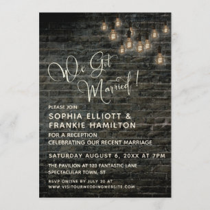 Industriële brick  lichten, we zijn getrouwd kaart