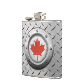 Industriële Canadese vlag met staal Heupfles (Links)