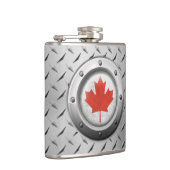 Industriële Canadese vlag met staal Heupfles (Rechts)