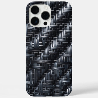 Industriële Carbon Fiber Weave Textured 3D Patroon iPhone 16 Pro Max Hoesje