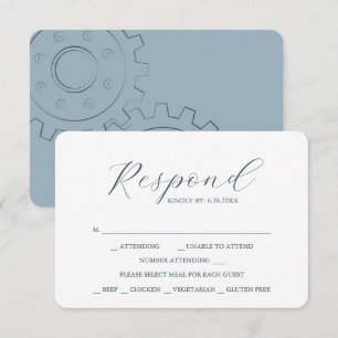 Industriële Chic Wedding Maaltijdkeuze RSVP-kaarte RSVP Kaartje