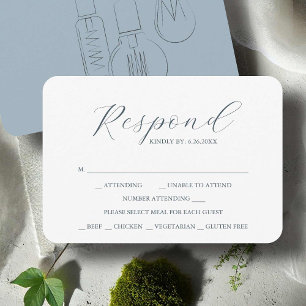 Industriële Chic Wedding Maaltijdkeuze RSVP-kaarte RSVP Kaartje
