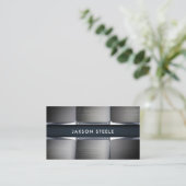 Industriële constructie van geborsteld metaal visitekaartje (Staand voorkant)