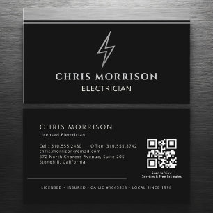 Industriële elektricien Metallic QR-code Visitekaartje