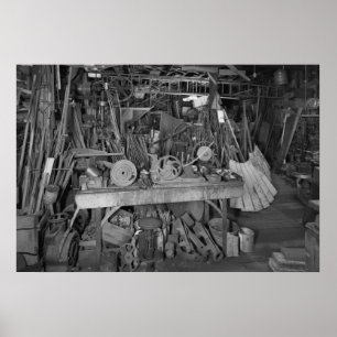 Industriële foto: Blacksmith Shop in Windmill Fact Poster
