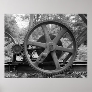 Industriële foto - oliepompleidingen - reductieta poster