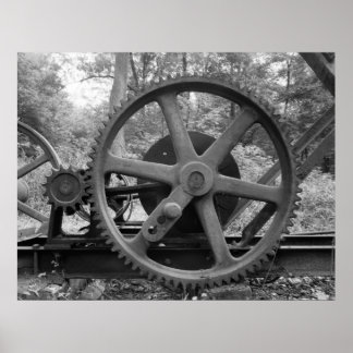 Industriële foto - oliepompleidingen - reductietan poster