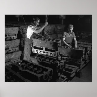 Industriële foto's - Militaire motorklokken WW2 Poster