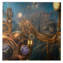 Industriële futuristische uurwerktijdenstuk kerami