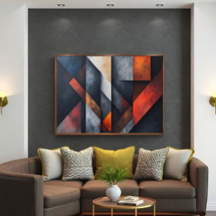 Industriële geometrische kunst poster