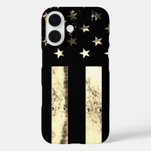 Industriële Grunge Amerikaanse Vlag Woestijn Sepia iPhone 16 Hoesje