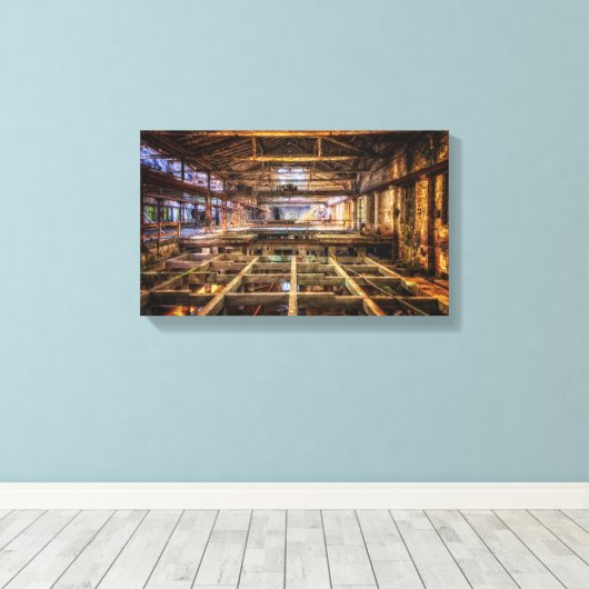 Industriële hal canvas afdruk (Insitu (Houten vloer))