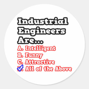 Industriële ingenieur Quiz...Joke Ronde Sticker