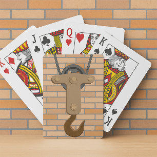 Industriële katrol haak mechanisch ontwerp pokerkaarten