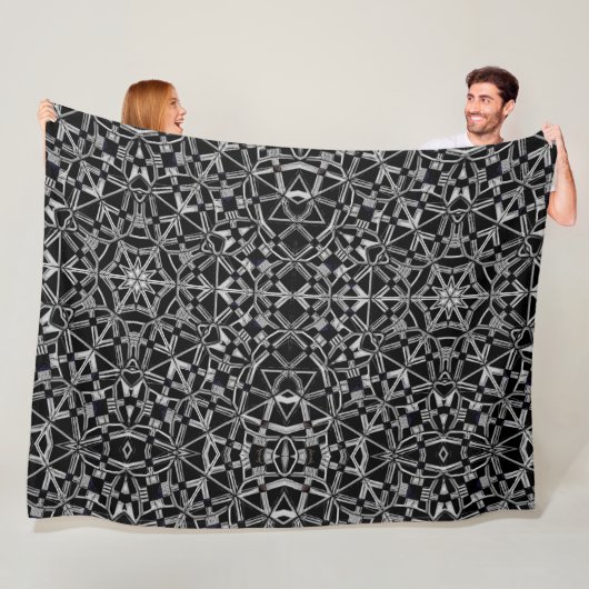 Industriële Mandala Fleece Deken (In situ)