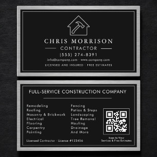 Industriële metalen constructie QR-code Visitekaartje