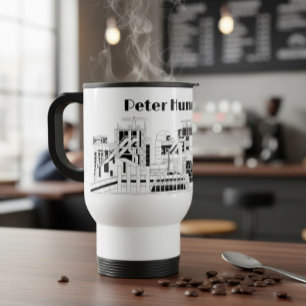 Industriële Metallurgische Combinatie Silhouet Koffiemok