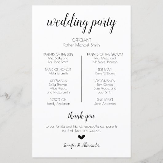 Industriële minimalistische we doen trouwprogramma (Achterkant)