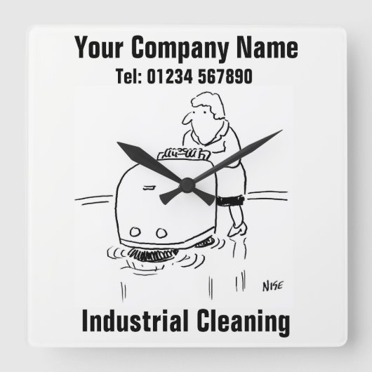 Industriële reiniging vierkante klok (Voorkant)