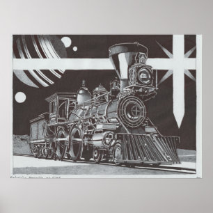 Industriële revolutie 's nachts poster