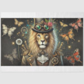 Industriële Steampunk Lion Decoupage Tissuepapier (Voorkant)