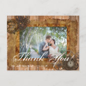 Industriële Steampunk Pic Dank u Bruiloft Briefkaart (Voorkant)