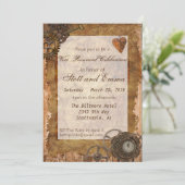 Industriële Steampunk Vow Renewal Kaart (Staand voorkant)