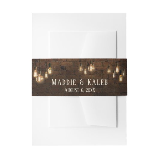 Industriële stenen, Edison verlichting, namen & da Uitnodigingen Wikkel (Voorkant Voorbeeld)