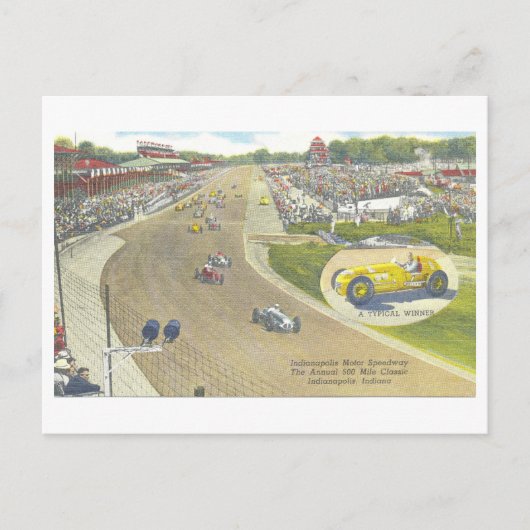  Indy 500, Indianapolis Motor Speedway Briefkaart (Voorkant)