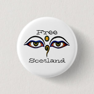 Indy Scotland Buddha Eyes Art Button Badge