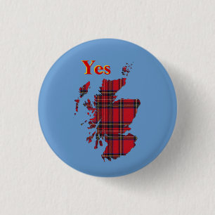 #indyref Tartan Yes Scotland Pinback Ronde Button 3,2 Cm